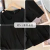 150kg Plus Size Women's Bust 125-150 Spring Lg Sleeved Top Bottom Autumn Thin Casual T-shirt Black 5XL 6XL 7XL 8XL 9XL 682t#