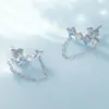 Серьги-гвоздики Self Product Silver 925 Jewelry Blue Ocean Heart In для женщин Пирсинг Роскошный подарок на День святого Валентина