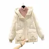 Giacca da donna 4XL 2024 Parka invernale femminile lucido lucido Giù Cott giacche con cappuccio casual caldo Parka cappotto corto femminile Outwear c9XS #