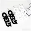 Stud Creative Lettres géométriques Charmes Acrylique Feuille d'acide acétique Oreille Vintage Omg Déclaration Longues Boucles d'oreilles pour la livraison Bijoux Dhjom