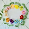 Dekorativa blommor Hand-crochet Flower Rose Bouquet Artificial Homemade Sticked Woolly Wedding Home Decoration Kid Gift