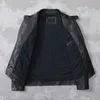 Heren leer kunstleer lente natuurlijk echt leer voor man motorfiets slanke mannelijke jas heren schapenvacht biker mode kleding 240330