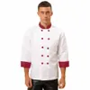 Kockens unisex arbete enhetliga herrkvinnor kock skjorta kock jacka kappa kök hotell restaurang mats servitör kaka butik café kostym r9ee#