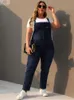 Jumpsuits Vrouwen Hoge Taille Plus Size Casual Straight Dames Vrouwelijke Denim Enkellange Jeans Rompertjes 6XL 7XL 8XL 443o #