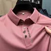 polo shirts for men Color High Quality Short Sleeve Shirt Lapel Collar Men Fashion Casual No Trace Printingpolo 240329