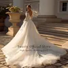 Mariage de luxe Dr dentelle brodée sur filet avec robe de bal Princ élégante col rond manches mariée Dr Lace Up Robe de No J8Io #