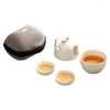 Set da tè Teiera in ceramica cinese Gaiwan Tea Cup 1 3 tazze Bicchieri da viaggio portatili