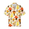 Men's Casual Shirts Cool 3D Printed Mushroom Floral Hawaiian Shirt For Men Summer Streetwear Beach Blouses Short Sleeve Male Clothing