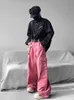 Reddachic Aesthetic Y2K Pink Cargo Spodnie Mężczyźni Multi-kieszeni proste szerokie nogi workowate dżinsy swobodne hiphopowe spodnie Koreańskie streetwear v3kb#