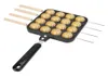 16 furos antiaderente takoyaki grill pan molde cozinhar grill assadeira com 4 pçs agulha de cozimento alumínio fundido bandeja de cozimento takoyaki t23492467