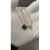 Van Clover Necklace Designer Fashion High Plate Double Sided Agate Lucky Clover Halsband Kvinnors 18K Rose Gold Jewellery Gift With Box