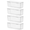 Storage Bottles 4 Pcs Transparent Hinge Kitchen Beans And Noodles Box Refrigerator Sealed Crisper Multi-purpose Food 4pcs Jar