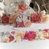 Cadeau cadeau rétro intemporel rose brillant Washi PET Tape pour planificateur carte faisant bricolage scrapbooking plan autocollant décoratif