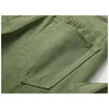 Jeans pour hommes Pantalons au genou pour hommes Ripped Army Green Automne Hiver Zipper Lavé Rétro High Street Fashion Drop Livraison Vêtements Clo Dhx0F