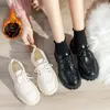 Casual Shoes 2024 Fashion Temperament Ladies Lace-up Flat Thick-soled Loafers Lace Up Spring And Autumn Women's
