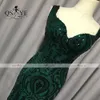 Luxo esmeralda noite dres verde lantejoulas lg sereia vestido de baile glitter elegante festa dr padrão renda formal dr 2022 u0Nr #