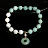 Strand JD – perle de coquillage naturelle avec boucle de paix en Jade du Myanmar, pendentif Vintage de luxe pour femmes, bijoux de guérison de Yoga extensible