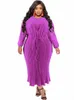 Wmstar Plus Size Vrouwen Dr O Hals Fi Hoge Taille Bandage Elegante Lg Mouw Herfst Maxi Dres Groothandel Dropship g1fh #