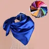 Sciarpe 90/90cm Sciarpa per la testa Baggy Slouchy Beanie Foulard di seta Copricapo Bandana in raso Cappellino chemio quadrato Fazzoletto da collo Hijab Donna Donna