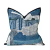 Kudde blå kuddar retro chenille fodral lyx 48x48 dekorativt täckning för soffa stol vardagsrum hem dekorationer
