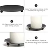 Titulares de vela 6 pcs ferro castiçal bandeja de mesa de metal placa de casamento suprimentos de festa simples criativo