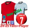 24 25 Jerseys de futebol de Portugusa Portugal Fernandes Ronaldo Cristiano Portugieser 2024 Copa da Copa da Euro Camisas de Futebol Men Kit Kit Team B.Fernandes Joao Felix Al Nassr FC66