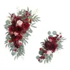 Decorative Flowers 2Pcs Wedding Arch Artificial Floral Swag For Chair Ceremony