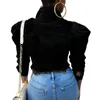 Y2K Women's Ripped Denim Jacket Casual LG Puff Sleeve Butt Down Cropped Jean Coats for Fall D1pa#