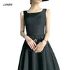 sexy Backl Big Bow-tie Evening Guest Lg Party Summer Dres For Women 2024 Elegant Black Prom Birthday Ball Gown Vestidos h5Er#