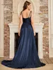 BabyOnline Navy Blue Bridesmaid Dr pour les mariages Woman Guest Spaghetti Stracles Slit Prom Party Robes LG Maid of Hor Dres P5VX #