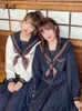 Anbenser japanska skoluniformer S-XXL Studentflickor Navy kostym Kvinnor Sexig Beige JK kostym Sailor Blouse Pleated Kirt Set X3ch#