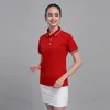 T-shirt d'été Logo brodé Vêtements de travail de groupe Polo Chemise culturelle Chemise publicitaire Supermarché Lait Thé Boutique Salopette c0JY #