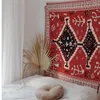 Arazzi Arazzo bohémien appeso a parete marocchino rosso totem tessuto artistico coperta per tappeti arredamento boho testiera per la casa