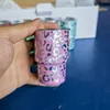 3oz shot glass mini cup leopard cheetah disign mug insulated stainless steel straw tumblers cute tumbler sublimation shot glass