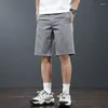 Men's Shorts Slim Fit Casual Cargo Half Pants 2024 Summer Basic Simple For Youth Male Retro American Style Heavyweight Cotton