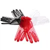 1PAIR Black Red White Ivory krótkie koronkowe rękawiczki ślubne ślubne impreza koronkowe rękawiczki 2023 Y3L6#