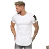 T-shirts masculins t-shirts t-shirts t-shirts à manches courtes coutures de poche minces de sport décontractées