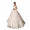 Luksusowy różowy linia ślubna dres v szyja koronkowe aplikacje Illusi lg rękawy kobiety ślub Dr plus size suknia ślubna E4ED#