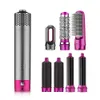 7 In 1 One Step Hair Dryer Volumizer Rotating Hairdryer Curler Comb Curling Brush Dryers For Styling Tool 240329