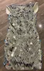 Shining sier miroirs cristaux Dr Women Evening Birthday Party Wedding Celebrai Crystals Dr Sexy Dance Sequins Costume R8KR #