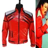 hot Punk Red Zipper Michael Jacks MJ Beat It Casual Tailor Made America Fi Style Jacket Outwear Imitati 59Ub#