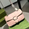 Hot Crossbody Bag damska torba luksusowy Tylish klasyczny srebrny vintage podwójny litera wykończona skórzana torba na ramię