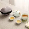 Set da tè Teiera in ceramica cinese Gaiwan Tea Cup 1 3 tazze Bicchieri da viaggio portatili