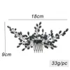 Black Crystal Women Hair Pebs Hair Accories Hair Jóias de Casamento Decoração de Cabeça de Cabeça G6JS#