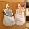 Storage Bags Clothespin Bag With Hanger Breathable Laundry Mesh Hanging