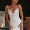 Vestidos sexy urbanos perfeito requintado branco sereia vestido de casamento para mulher praia rendas cintas de espaguete com decote em v vestidos de noiva feitos sob encomenda 2024 yq240329