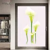 Autocollants de fenêtre fleurs jaunes, Film décoratif de confidentialité, autocollant en verre givré, revêtement adhésif d'isolation thermique pour la maison