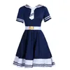 JK School Sailor Uniforme Fi Japonais Bleu Classe Marine Vêtements Été Dr Anime Cosplay Filles L7jj #