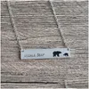 Pendant Necklaces Personality Mama Bear Bar Jewellry With One Two Three Little Bears Engraved Simple Chain For Drop Delivery Jewelry P Dhyew