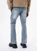 2024 Cyber Y2K Streetwear Wed Blue Slim Cargo Jeans Pantalons pour hommes Vêtements Harajuku Fi New Rock Hip Hop Denim Pantalon G6VM #